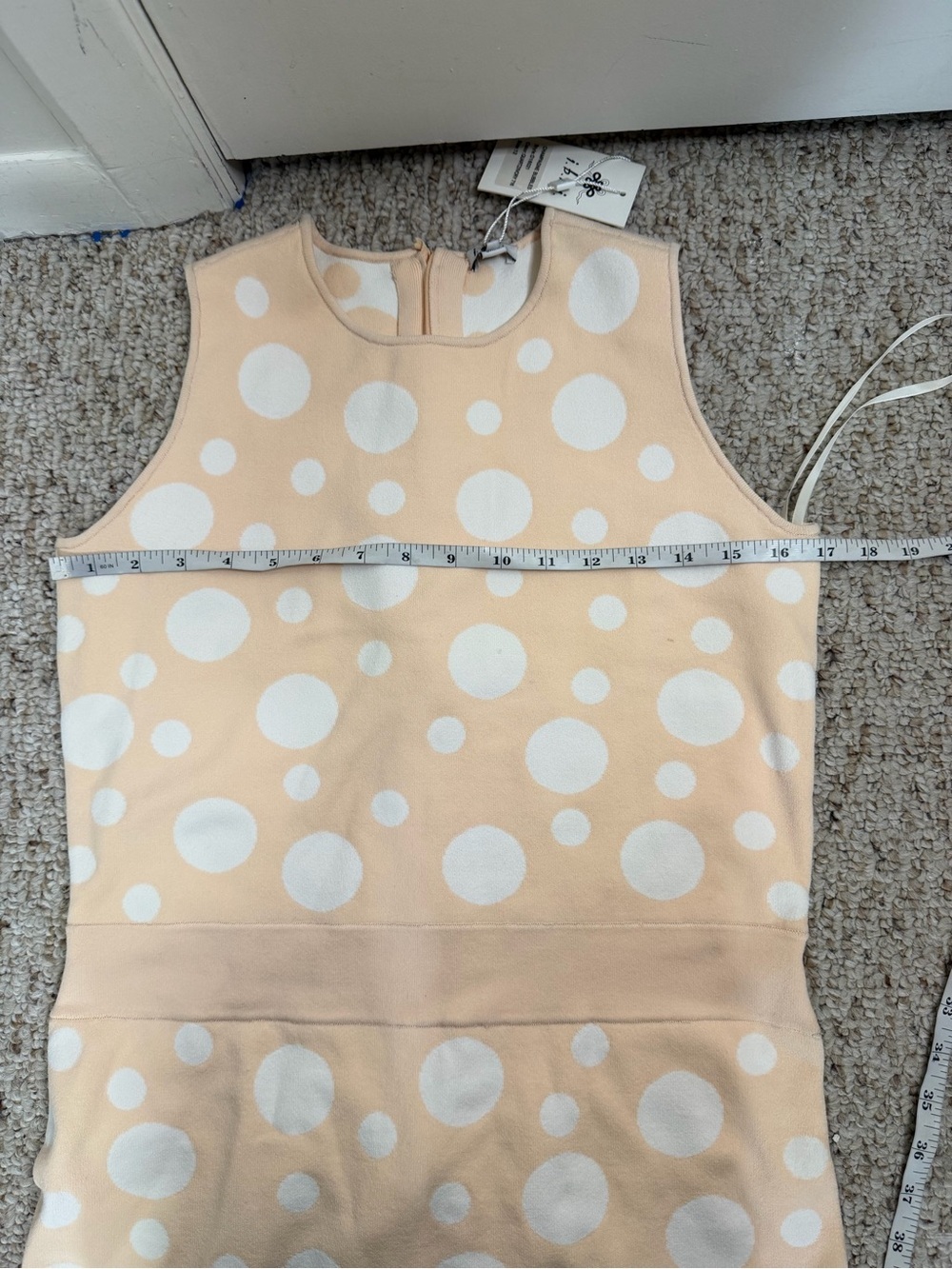 I.b.b.i Sleeveless Peach Polka-Dot Midi Dress - Classic Fit 12 new with tag - Picture 6 of 8